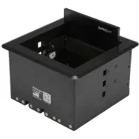 StarTech.com .com Kabelmanagement Box für Konverenztische - Konferenzraum AV - Konferenztisch Konnektivitätsbox, Kabelgehäuse, Tisch/Bank, Aluminium, Stahl, Schwarz