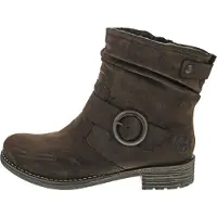 Rieker Damen Stiefelette mit runder Schnalle am gerafften Schaft 79454, Größe:40 EU, Farbe:Braun