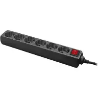 Logilink LPS202B, 1,4 m, Typ F, IP20, Schwarz, GS, 6 AC-Ausgänge