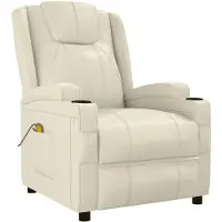 vidaXL Massagesessel Cremeweiß Kunstleder