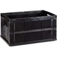 Relaxdays 5x Professionelle Transportbox, stabile Klappboxen, Gewerbe, hochwertiger Kunststoff, Qualität, 60 Liter, schwarz