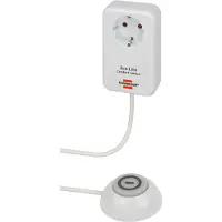 Brennenstuhl Eco Line Comfort Switch Adapter EL CSA 1, Steckdose mit beleuchtetem Fußschalter, 3500 W, erhöhter Berührungsschutz, L 82 x B 82 x T 82 mm, weiß