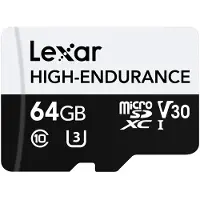 Lexar High-Endurance, 64 GB, MicroSDXC, Klasse 10, UHS-I, Class 3 (U3), V30