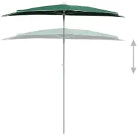 vidaXL Halb-Sonnenschirm mit Mast 180x90 cm Grün