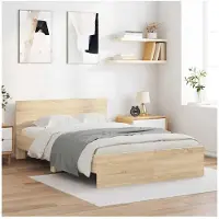 vidaXL Bettgestell mit Kopfteil Sonoma-Eiche 120x200 cm