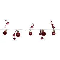 Star Trading 728-07, Leichte Dekorationskette, Rot, Silber, Transparent, Polyvinylchlorid (PVC), Transparent, 10 Glühbirne(n), LED