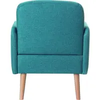 Meet by Paperflow Sessel Brooks, Massivholz, Retro-Design, gepolstert, Stoffbezug, blau