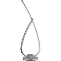 Eglo LED Tischlampe Palozza 1, Tischleuchte, Nachttischlampe aus Aluminium in Nickel-Matt und Kunststoff in Weiß, Tisch Lampe warmweiß, mit Schalter