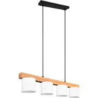 RL LIVE YOUR LIGHT Reality Leuchten Pendelleuchte Cameron R30654001, Metall Schwarz matt, Stoffschi