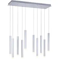 JUST LIGHT LED Pendelleuchte, Alu, Weiß, 10-Flammig