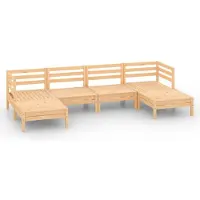 vidaXL 6-tlg. Garten-Lounge-Set Massivholz Kiefer
