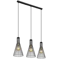Globo Lighting LED Hängeleuchte MILLI, Metall, Schwarz, Rund, Matt, 3-flammig, E27