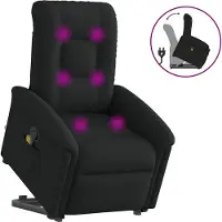 vidaXL Hochwertig Massagesessel mit Aufstehhilfe Schwarz Stoff 3303266