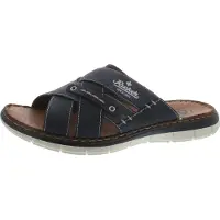 Rieker Herren Sandale Pantolette mit Lederdecksohle 25199, Größe:42 EU, Farbe:Blau