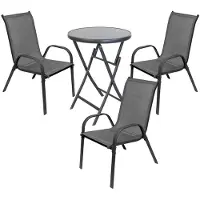 Mojawo Elegantes 4-teiliges Bistro-Set für Garten, Balkon & Terrasse