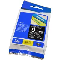 Brother Schriftbandkassette TZe-325, selbstklebend, L 8 m x B 9 mm, schwarz/weiß