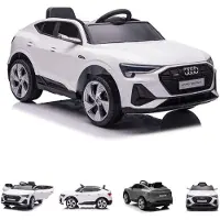 Es-toys Kinder Elektroauto Audi E-Tron, EVA-Reifen, Allradantrieb, Fernbedienung weiss