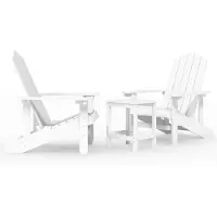 vidaXL Adirondack-Gartenstühle mit Tisch HDPE Weiß