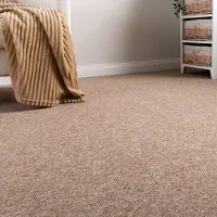Steffensmeier Schlingen Teppichboden Meddon XL Meterware | Auslegware für Flur Büro | 1m 2m 3m 4m 5m breit! | Beige, Größe: 200x800 cm