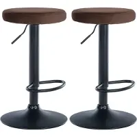 CLP 2er Set Barhocker Ponte Samt höhenverstellbar und drehbar braun Material Gestell Metall matt schwarz