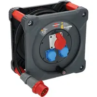 Brennenstuhl 9222300110, Schwarz, Blau, Rot, Kunststoff, 3 AC-Ausgänge, CEE, Type E/F, Gerade, 30 m