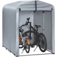 SoBuy Fahrradgarage wetterfest Geräteschuppen Fahrradgarage für 1-2 Fahrräder Carport Zelt mit UV-Schutz Fahrradschuppen für Regenschutz KLS11-K