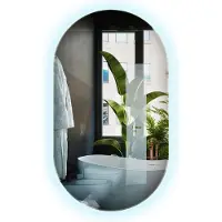 Drukarnia Piga Badspiegel LED oval 70x40 cm Kaltweiß 6500K – Wandspiegel mit Beleuchtung