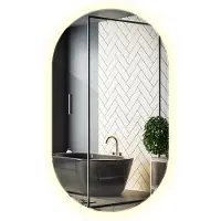 Drukarnia Piga LED Badspiegel oval 80x46 cm Neutralweiß 4000K – Wandspiegel mit Beleuchtung