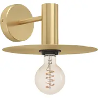 Eglo Wandlampe Escandell, Wandleuchte für innen, Flurlampe Wand aus Metall in Messing-Gebürstet, Lampe mit E27 Fassung