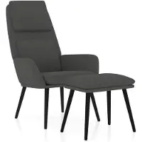 vidaXL Relaxsessel mit Hocker Dunkelgrau Stoff