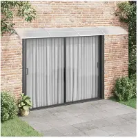 vidaXL Türvordach Grau und Transparent 400x75 cm Polycarbonat
