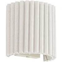 LINDBY Wandleuchte Libbie, Höhe 20 cm, Leinen, creme, E27