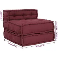 vidaXL Modulare Sofagarnitur Stoff Kastanienbraun 210 x 140 x 56 cm