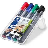 Staedtler Lumocolor 350 WP4, 4 Stück(e), Schwarz, Blau, Grün, Rot, Schwarz, Blau, Grün, Rot, Polypropylen (PP), 2 mm, 5 mm
