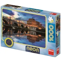Dino Puzzle Neon Legepuzzle Angel Castle 1000 Teile Glow in the Dark