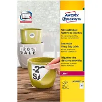 Avery-Zweckform Folien-Etiketten, wetterfest, wieder ablösbar, 70 x 37 mm