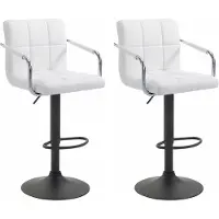 CLP 2er Set Barhocker Lucy V2 höhenverstellbar und drehbar weiß Gestell Farbe schwarz