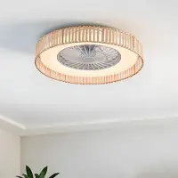 LumenXL Deckenventilator Cakir mit LED - hellbrauner Bambusschirm