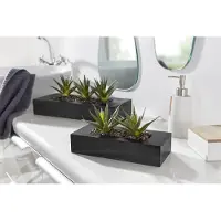 Otto Home Kunstkaktus "Agaven" Kunstpflanzen-Arrangement in zwei Größen in schöner Holzschale