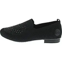 Rieker Damen Slipper Mesh schwarzer Strass Gummizug 51989, Größe:39 EU, Farbe:Schwarz