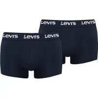 Levi's Herren Boxershorts, 2er Pack - Logo Trunk 2P, Logobund, Baumwoll-Stretch, einfarbig