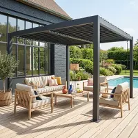 Sweeek - Bioklimatische Pergola mit Lamellendach Palace 3,6x3,6m - Anthrazit