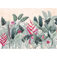Komar Fototapete "Vlies Fototapete - Soft Jungle - Größe 350 x 250 cm" bedruckt glatt