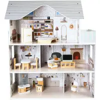 Ecotoys Puppenhaus mit Möbeln Residenz Emma