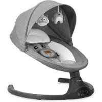 Momi KENANI – Elektrische Babywippe mit Bluetooth, Fernbedienung & Musik, 5 Stufen – inkl. Moskitonetz – Dunkelgrau