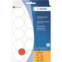 Herma Vielzwecketiketten/Farbpunkte Ø 32 mm, rund, rot, permanent haftend, zur Handbeschriftung