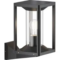 Maytoni Wandleuchte Cell in Graphit und Transparent E27 IP65 stehend