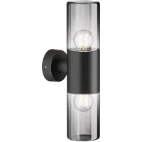 Maytoni Wandleuchte Amas in Graphit und Schwarz-transparent E27 2-flammig IP54