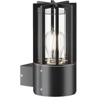 Maytoni Wandleuchte Barrel in Graphit und Transparent E27 1-flammig IP54