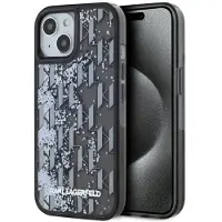 Karl Lagerfeld Liquid Glitter Monogram Gradient Case for iPhone 15 Black
